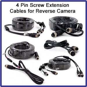 4 Pin Aviation (GX12) Screw Connector Cables for Reversing Cameras