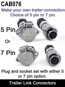 5 Pin or 7 Pin Aopulo connection plug and socket set for trailer camera | CAB076