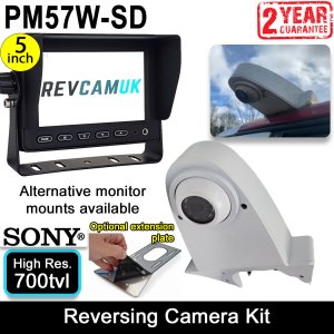 White Roof Overhang Sony CCD Reversing Camera Kit with 5" Display | PM57W-SD