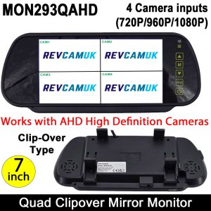 7" Split-Screen Clip-Over Quad AHD Mirror Monitor | MON293QAHD