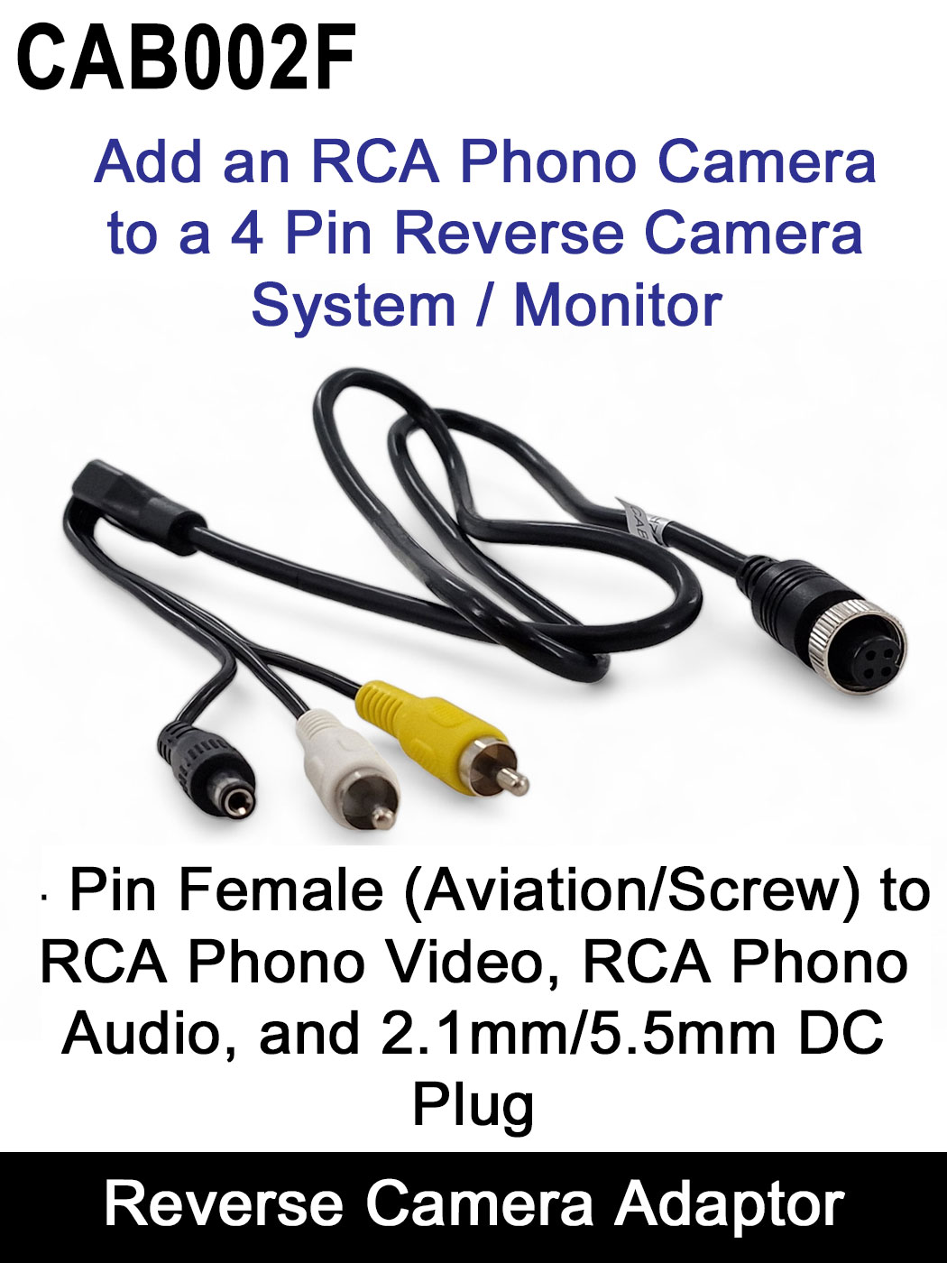 Reversing Cameras UK Ltd > Adaptors and Leads > Adaptor cable to