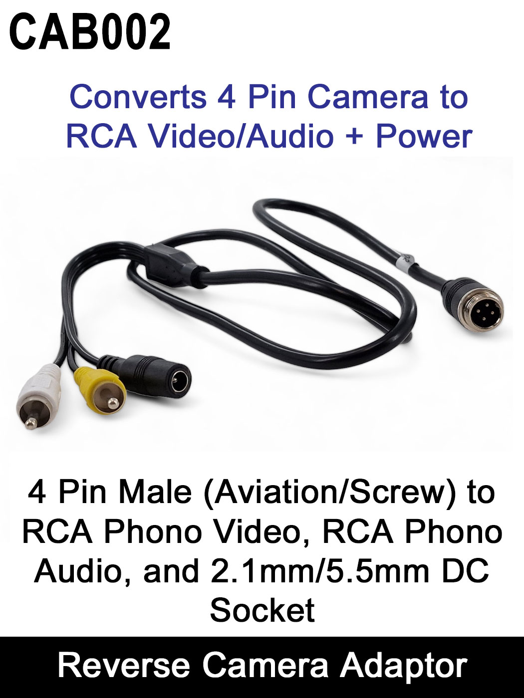Reversing Cameras UK Ltd > Adaptors and Leads > Adaptor Cable to