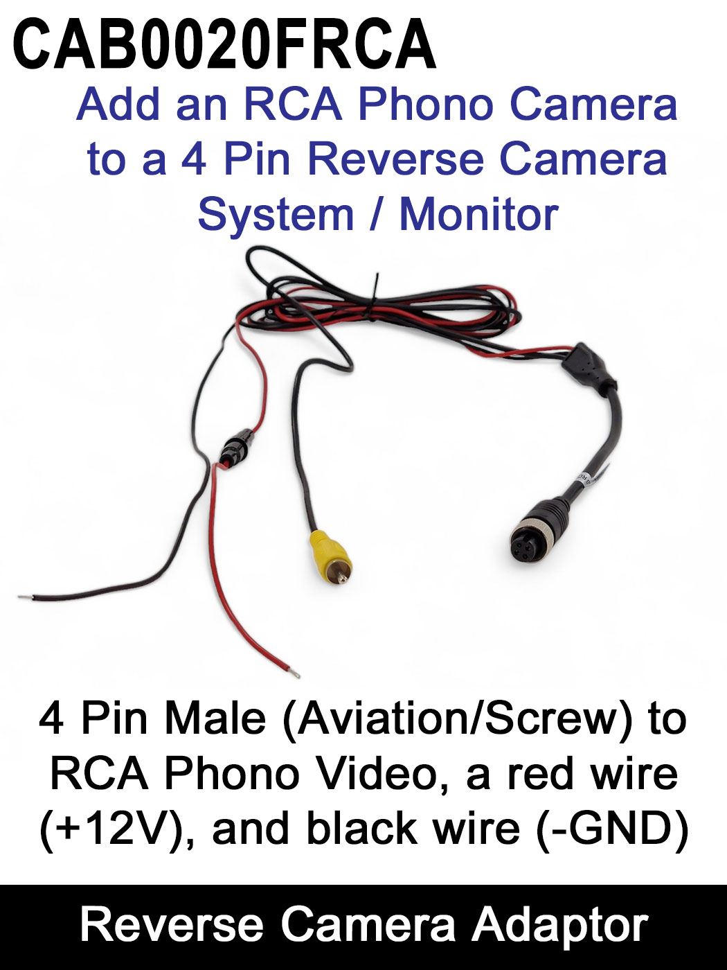 Reversing Cameras UK Ltd > Adaptors and Leads > Adaptor cable to