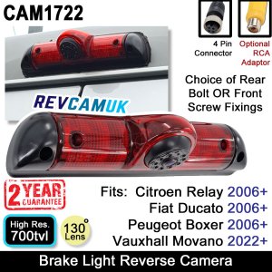 Fiat Ducato, Citroen Relay, Peugeot Boxer and Vauxhall Movano brake light reversing camera | CAM1722