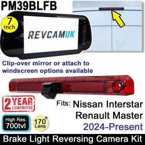 Renault Master / Nissan Interstar Brake Light Reversing Camera Kit with 7" Mirror Monitor Display | PM39BLFB