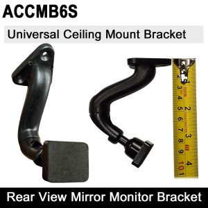 Short Version Ceiling Mount Swan neck bracket for non clip-over mirror monitors with 4 screw hole mounting - ACCMB6S