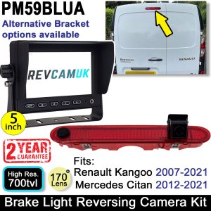 Renault Kangoo and Mercedes Citan 5" Monitor and Brake Light Reversing Camera Kit  | PM59BLUA