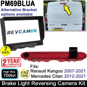 Renault Kangoo and Mercedes Citan 7" Monitor and Brake Light Reversing Camera Kit  | PM69BLUA