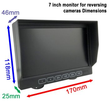 Numberplate Frame Reversing Camera Kit with 7" Monitor | PM65F-SD
