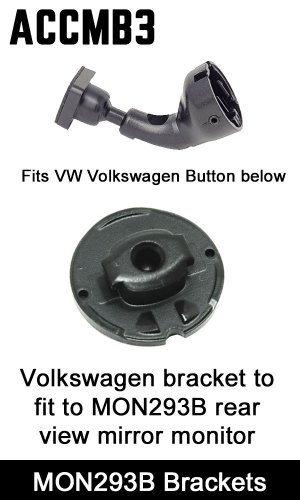 VW Volkswagen* Swan neck bracket for non clip-over mirror monitors with 4 screw holes - ACCMB3 *check mounting on vehicle 1st