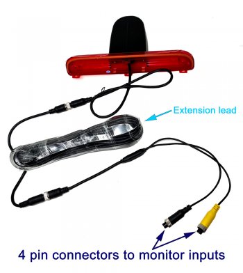 Dual Lens Peugeot Boxer, Fiat Ducato, Citroen Relay Reversing + Rear View Camera System for 2006+ Van Brake Light | PM59BLBTW