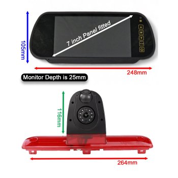 Rear View Dual Camera Kit for Citroen Relay (2006-Present) to fit Brake Light | PM39BLBTW