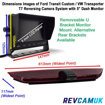 Ford Transit Custom 2024+ VW Transporter T7 5 Inch Camera Kit | PM69BLT