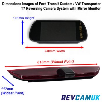 Ford Transit Custom 2024+ VW Transporter T7 Mirror Monitor Camera Kit | PM39BLT