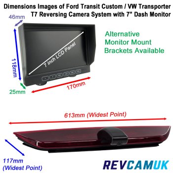 Ford Transit Custom 2024+ VW Transporter T7 7 Inch Camera Kit | PM69BLT