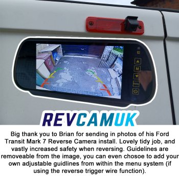 Mk7 Ford Transit 2006-2013 Brake Light Reverse Camera Kit with 7" Mirror Monitor | PM39BLM