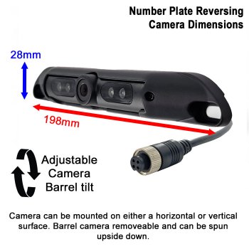 High Definition Number Plate Reversing Camera Kit with 7" Mirror Monitor Display | PM35-HD