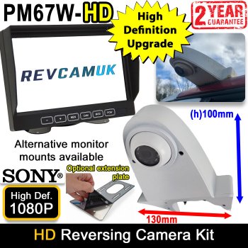 Sony AHD High Definition White Roof Mount Overhang Reversing Camera Kit with 7" Monitor | PM67W-HD