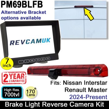 Renault Master / Nissan Interstar Brake Light Reversing Camera Kit with 7" Dashboard Monitor Display | PM69BLFB