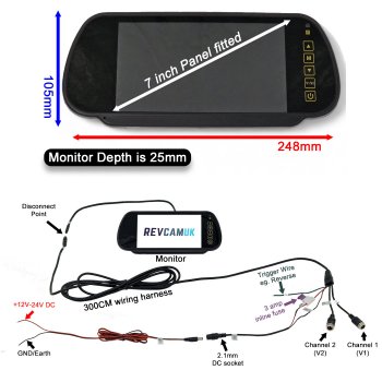 Two White Sony CCD Bracket Reversing/Agricultural/Horsebox Camera Kit with Mirror Monitor | PM32W-SD