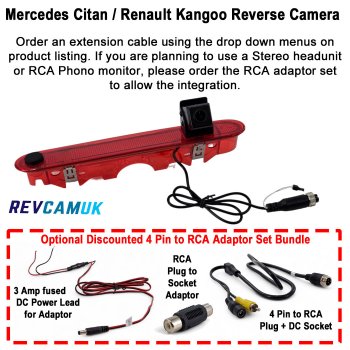 Renault Kangoo and Mercedes Citan Reverse Camera for Brake Light | CAM739