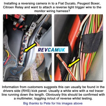 Reverse Parking Camera Kit for Peugeot Boxer/Citroen Relay/Fiat Ducato (2006-Present), and Vauxhall Movano (2022+) to fit Brake Light | PM39BLB