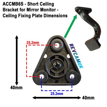 Ceiling Mount Swan neck bracket for non clip-over mirror monitors with 4 screw hole mounting - ACCMB6