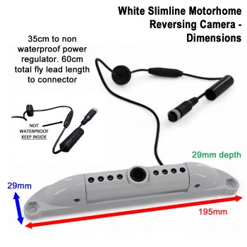 White "Cigar-shaped" Numberplate Reversing Camera | CAM105