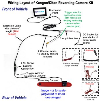Renault Kangoo and Mercedes Citan 7" Monitor and Brake Light Reversing Camera Kit  | PM69BLUA