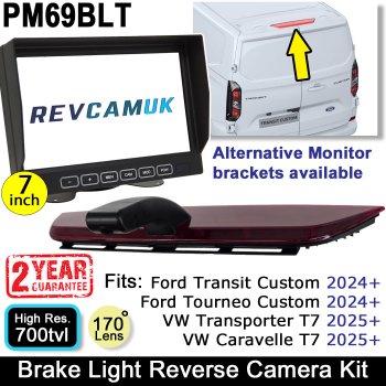 Ford Transit Custom 2024+ VW Transporter T7 7 Inch Camera Kit | PM69BLT